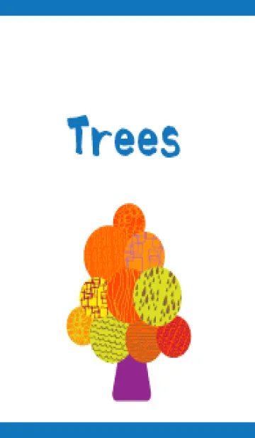 [LINE着せ替え] カラフルな木々 白と青の画像1