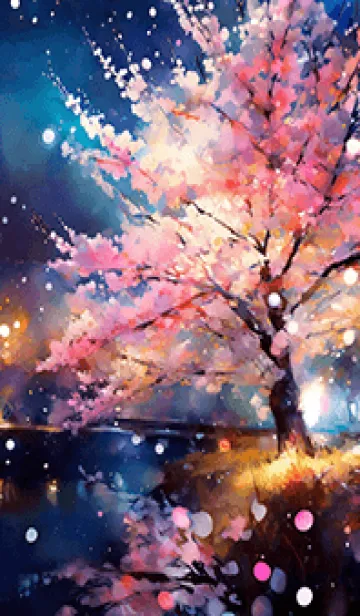 [LINE着せ替え] 美しい夜桜の着せかえ#180の画像1