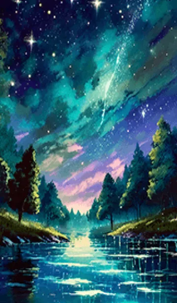 [LINE着せ替え] 綺麗な星空の夜景着せかえ#278の画像1
