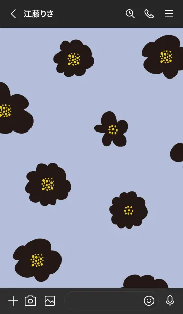 [LINE着せ替え] 黒 花 たくさん25の画像2