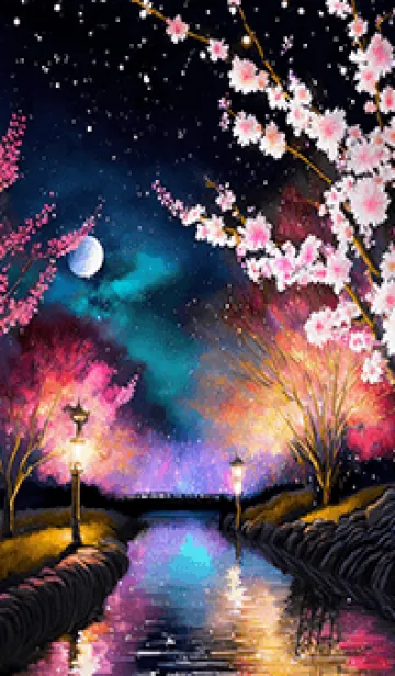[LINE着せ替え] 美しい夜桜の着せかえ#185の画像1
