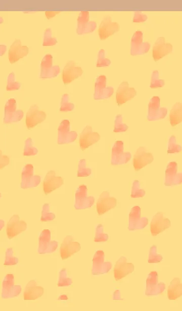 [LINE着せ替え] ハートの気持ち 薄茶と黄色の画像1