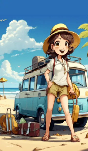 [LINE着せ替え] beach trip theme (JP)の画像1