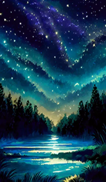 [LINE着せ替え] 綺麗な星空の夜景着せかえ#291の画像1