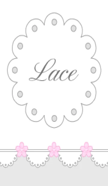 [LINE着せ替え] レース 002 【桜×白】の画像1