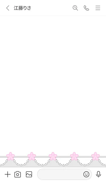 [LINE着せ替え] レース 002 【桜×白】の画像2