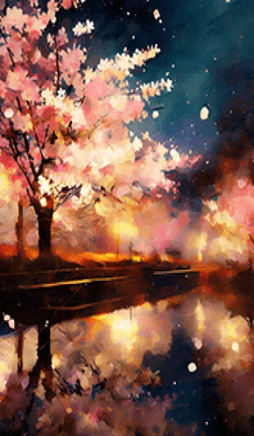 [LINE着せ替え] 美しい夜桜の着せかえ#198の画像1
