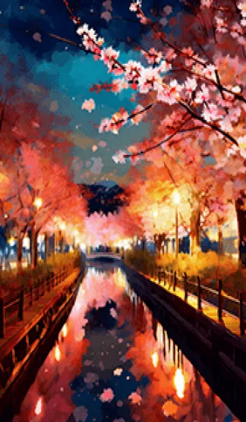 [LINE着せ替え] 美しい夜桜の着せかえ#200の画像1