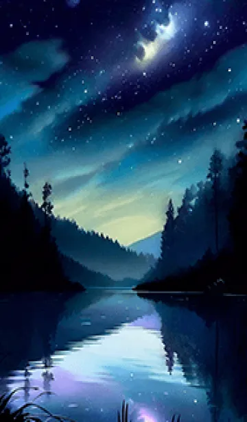 [LINE着せ替え] 綺麗な星空の夜景着せかえ#297の画像1