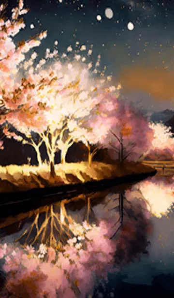 [LINE着せ替え] 美しい夜桜の着せかえ#202の画像1