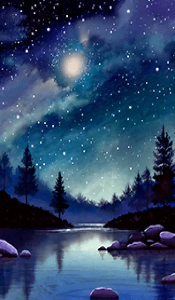 [LINE着せ替え] 綺麗な星空の夜景着せかえ#298の画像1