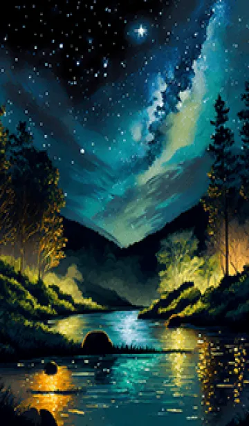 綺麗な星空の夜景着せかえ#303の着せ替えメイン画像