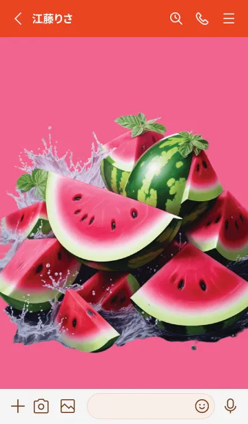 [LINE着せ替え] Watermelon fruits theme (JP)の画像2