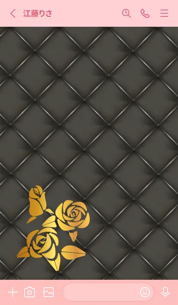 [LINE着せ替え] 金の薔薇 薄いピンクの画像2