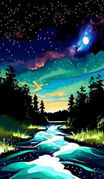 [LINE着せ替え] 綺麗な星空の夜景着せかえ#326の画像1