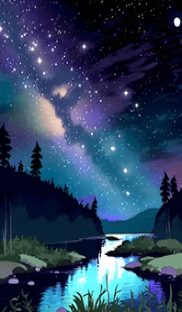 [LINE着せ替え] 綺麗な星空の夜景着せかえ#321の画像1
