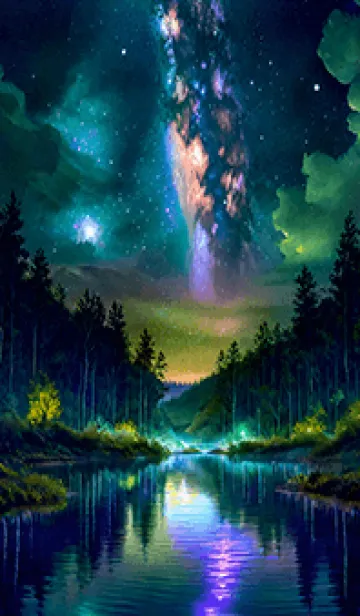 [LINE着せ替え] 綺麗な星空の夜景着せかえ#332の画像1