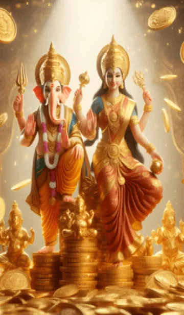 [LINE着せ替え] ガネーシャとラクシュミのテーマ 26の画像1