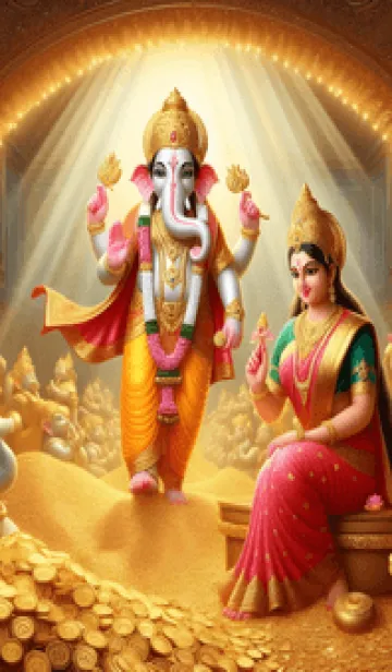 [LINE着せ替え] 女神ラクシュミとガネーシャのテーマ 34の画像1