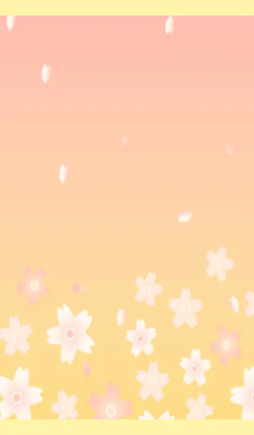 [LINE着せ替え] かわいい桜 薄い黄色の画像1