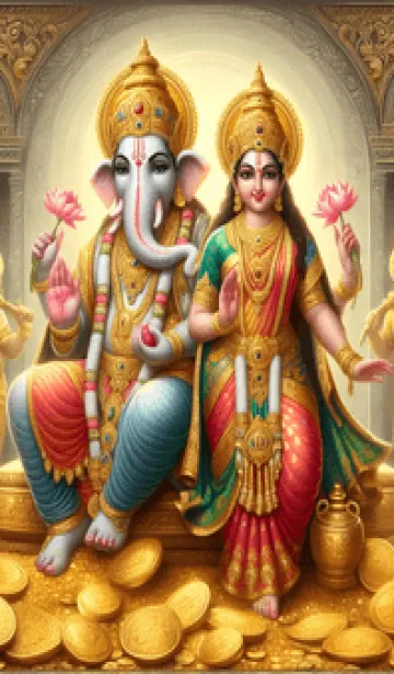 [LINE着せ替え] 女神ラクシュミとガネーシャのテーマ 31の画像1