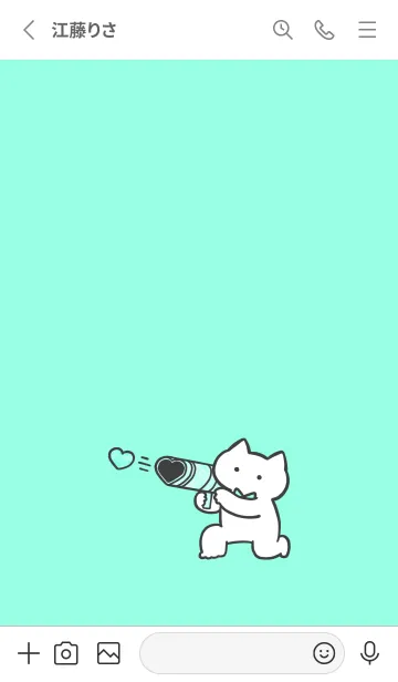 [LINE着せ替え] 推しねこ(white1-06)の画像2