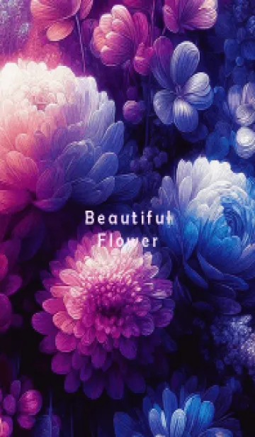 [LINE着せ替え] Beautiful Flower-BLUE PURPLE 2の画像1