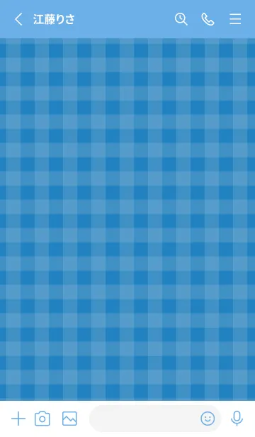 [LINE着せ替え] blue チェック柄の画像2