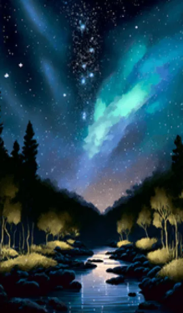 [LINE着せ替え] 綺麗な星空の夜景着せかえ#345の画像1