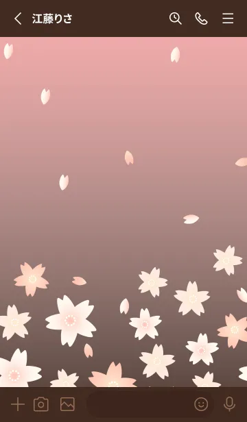 [LINE着せ替え] かわいい桜 茶色の画像2