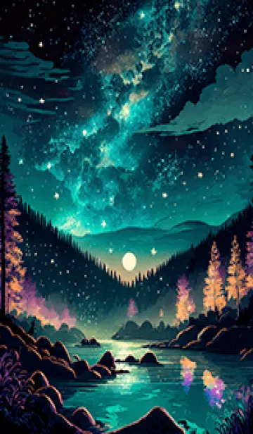 [LINE着せ替え] 綺麗な星空の夜景着せかえ#344の画像1