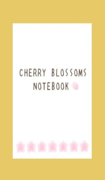 [LINE着せ替え] サクラ咲くノート/くすみイエローの画像1