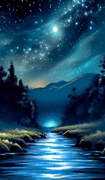 [LINE着せ替え] 綺麗な星空の夜景着せかえ#352の画像1