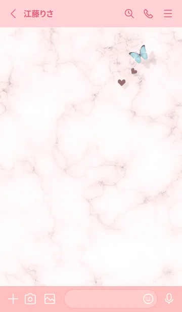 [LINE着せ替え] babypink 花と蝶09_1の画像2