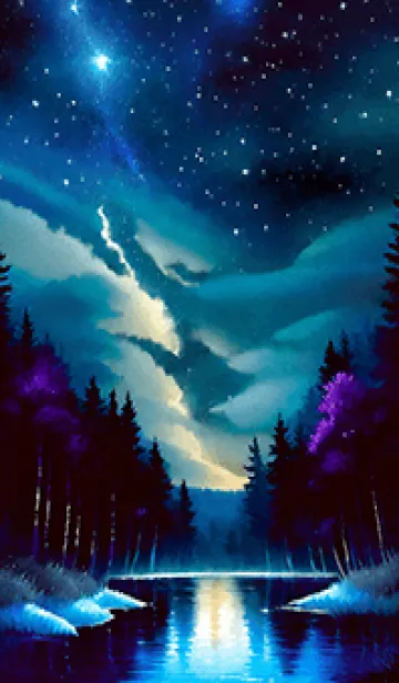 [LINE着せ替え] 綺麗な星空の夜景着せかえ#355の画像1