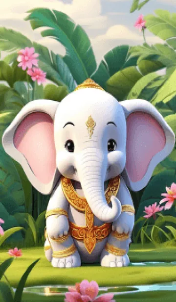 [LINE着せ替え] Cute Thai elephant (JP)の画像1