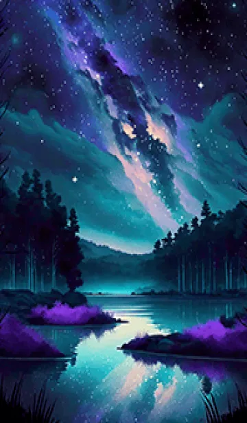 [LINE着せ替え] 綺麗な星空の夜景着せかえ#360の画像1