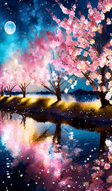 [LINE着せ替え] 美しい夜桜の着せかえ#214の画像1