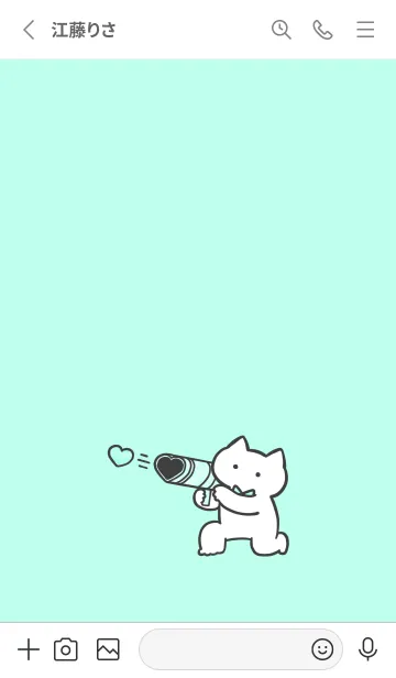 [LINE着せ替え] 推しねこ(white2-06)の画像2