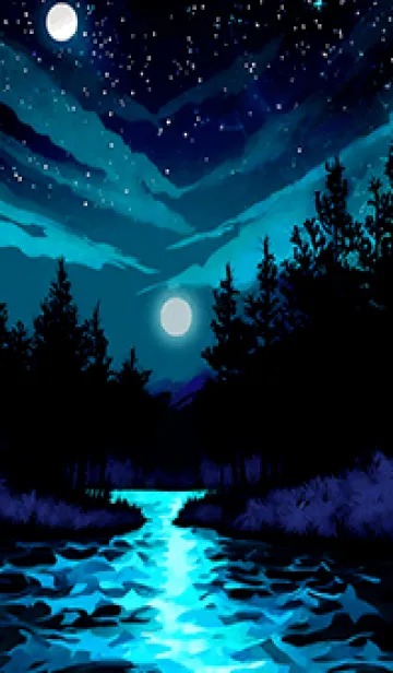 [LINE着せ替え] 綺麗な星空の夜景着せかえ#368の画像1