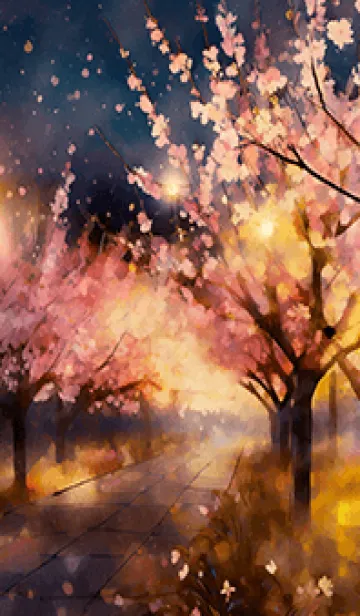 [LINE着せ替え] 美しい夜桜の着せかえ#218の画像1