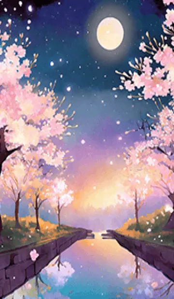 [LINE着せ替え] 美しい夜桜の着せかえ#221の画像1