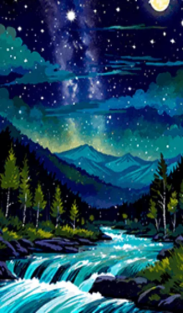 [LINE着せ替え] 綺麗な星空の夜景着せかえ#372の画像1