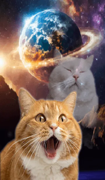 [LINE着せ替え] 【 宇宙猫 】茶トラverの画像1