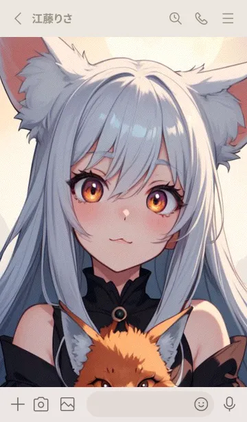 [LINE着せ替え] Q版かわいい猫女 ikFEの画像2