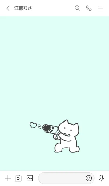 [LINE着せ替え] 推しねこ(white3-06)の画像2