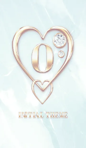 [LINE着せ替え] 【 O 】 Heart Charm & Initial - Blue 2の画像1