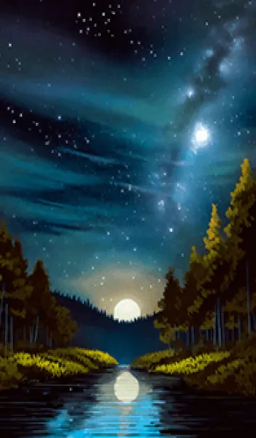 [LINE着せ替え] 綺麗な星空の夜景着せかえ#382の画像1