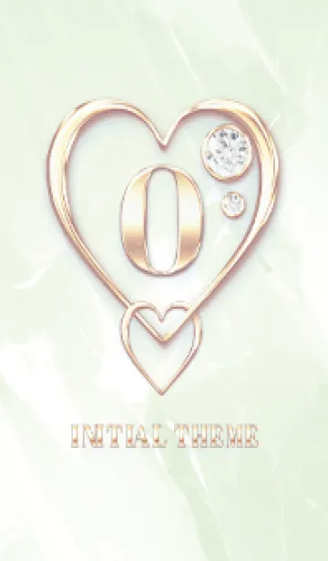 [LINE着せ替え] 【 O 】 Heart Charm & Initial - Greenの画像1