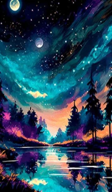 [LINE着せ替え] 綺麗な星空の夜景着せかえ#384の画像1